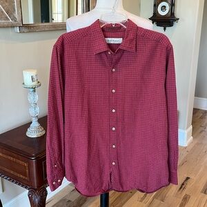 Tommy Bahama Silk Cotton Shirt Button Front Mens Large